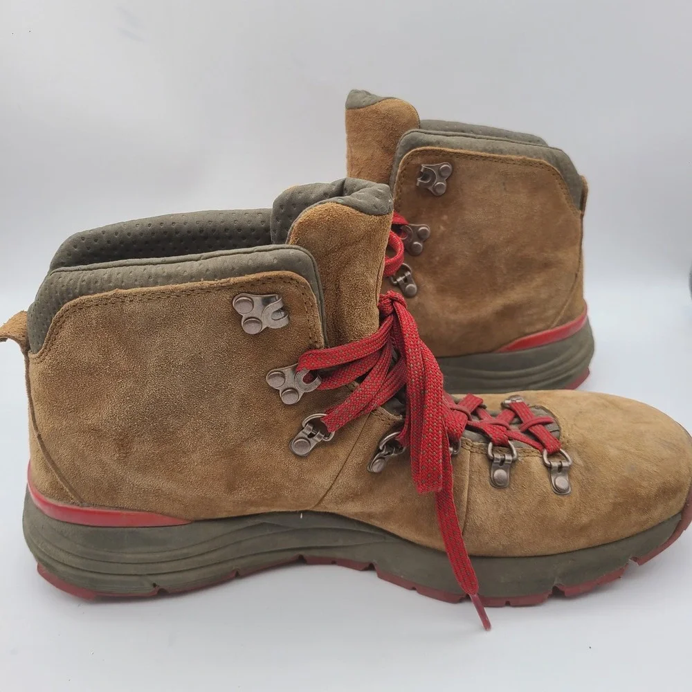 Danner Brown Suede Hiking Boots with Red Laces